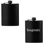 DST33451C 8 oz. Black Stainless Steel Hip Flask With Custom Imprint